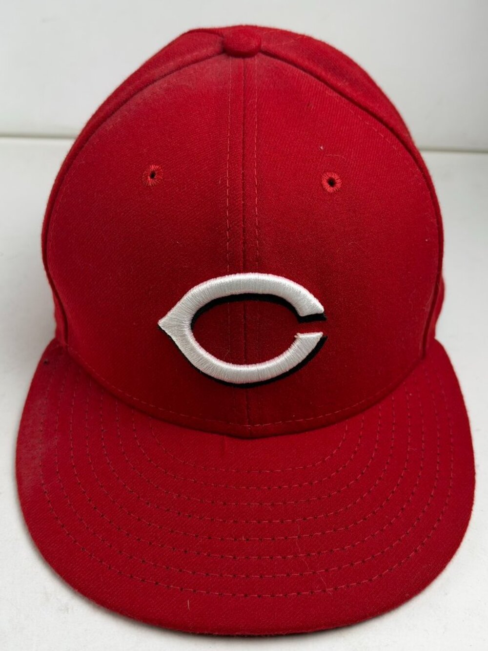 New Era 59FIFTY Cincinnati Reds Hat Cap Size 7 1/2 MLB Authentic On Field Red